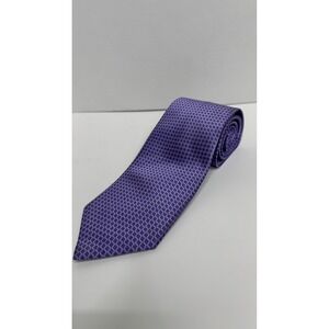 Brioni Italy Purple Geometric Silk Hand Made Necktie 59 x 3.5 Mens Tie